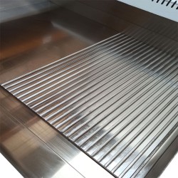 Chrome Gas Griddle Grill Flat and Grooved Hotplate Half Grooved / Half Plain Pleyt